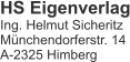 HS Eigenverlag Ing. Helmut Sicheritz Münchendorferstr. 14 A-2325 Himberg